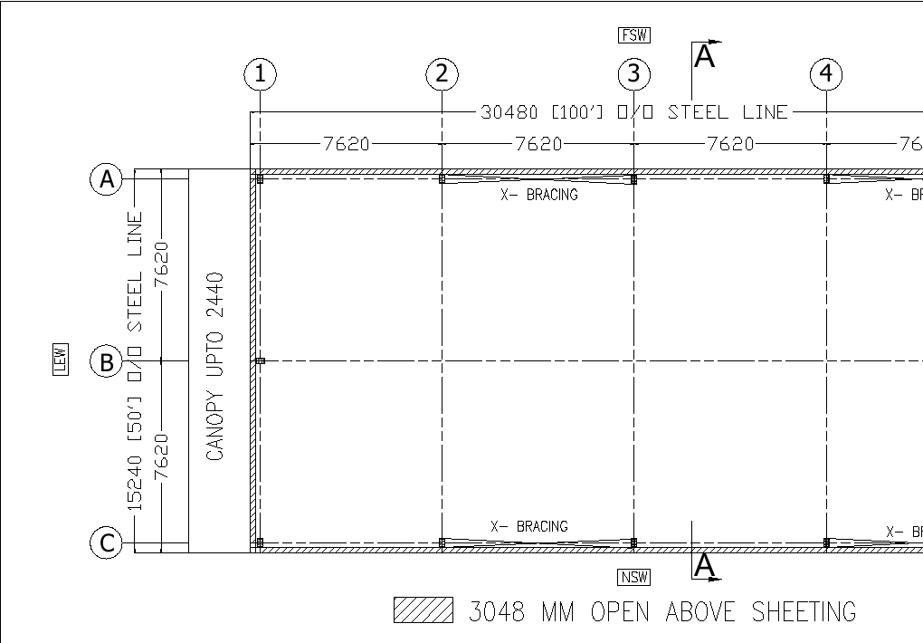Anonymised industrial framing grid