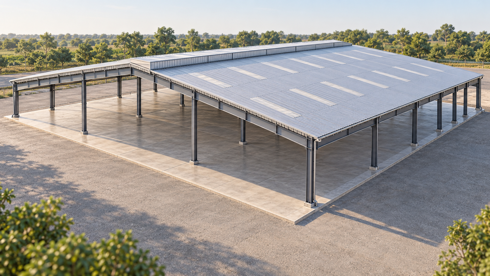 Architectural presentation visual for Krushi Utpann Market Shed