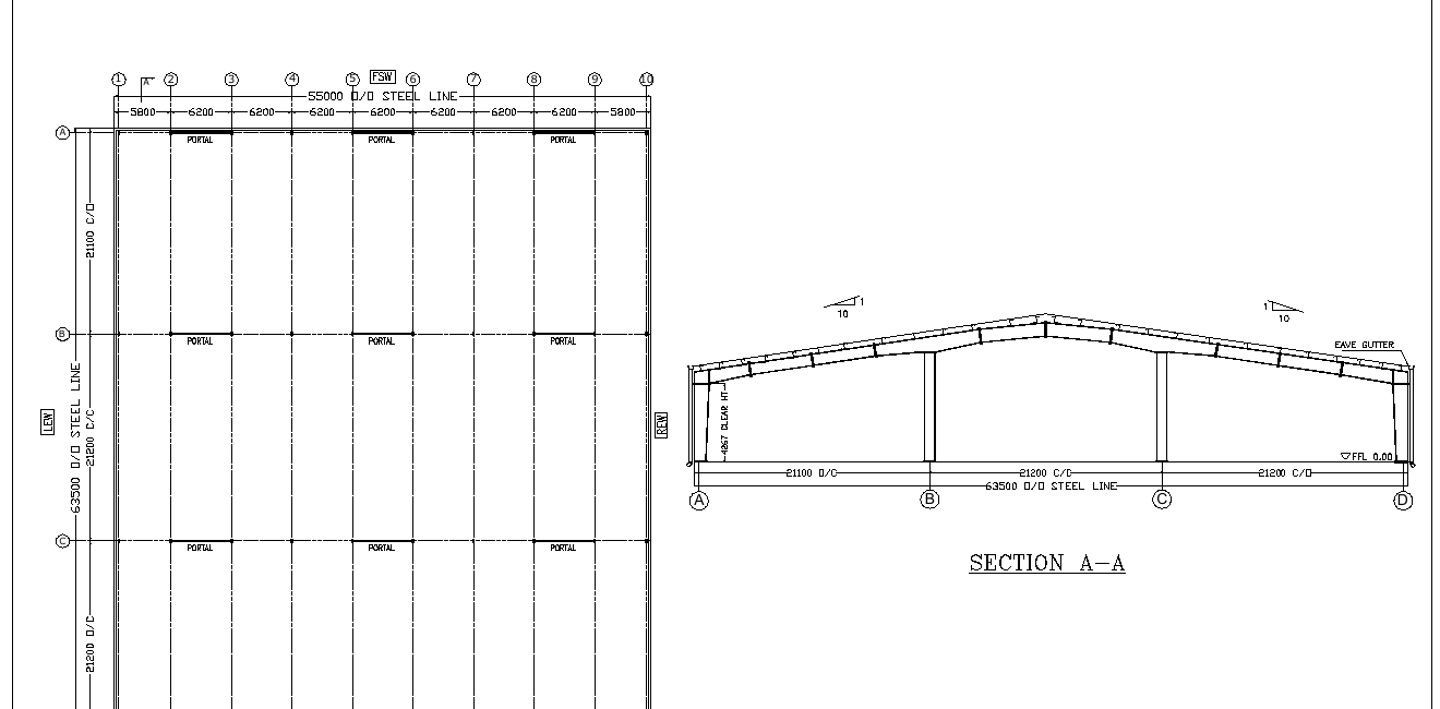 Project drawing for Krushi Utpann Market Shed